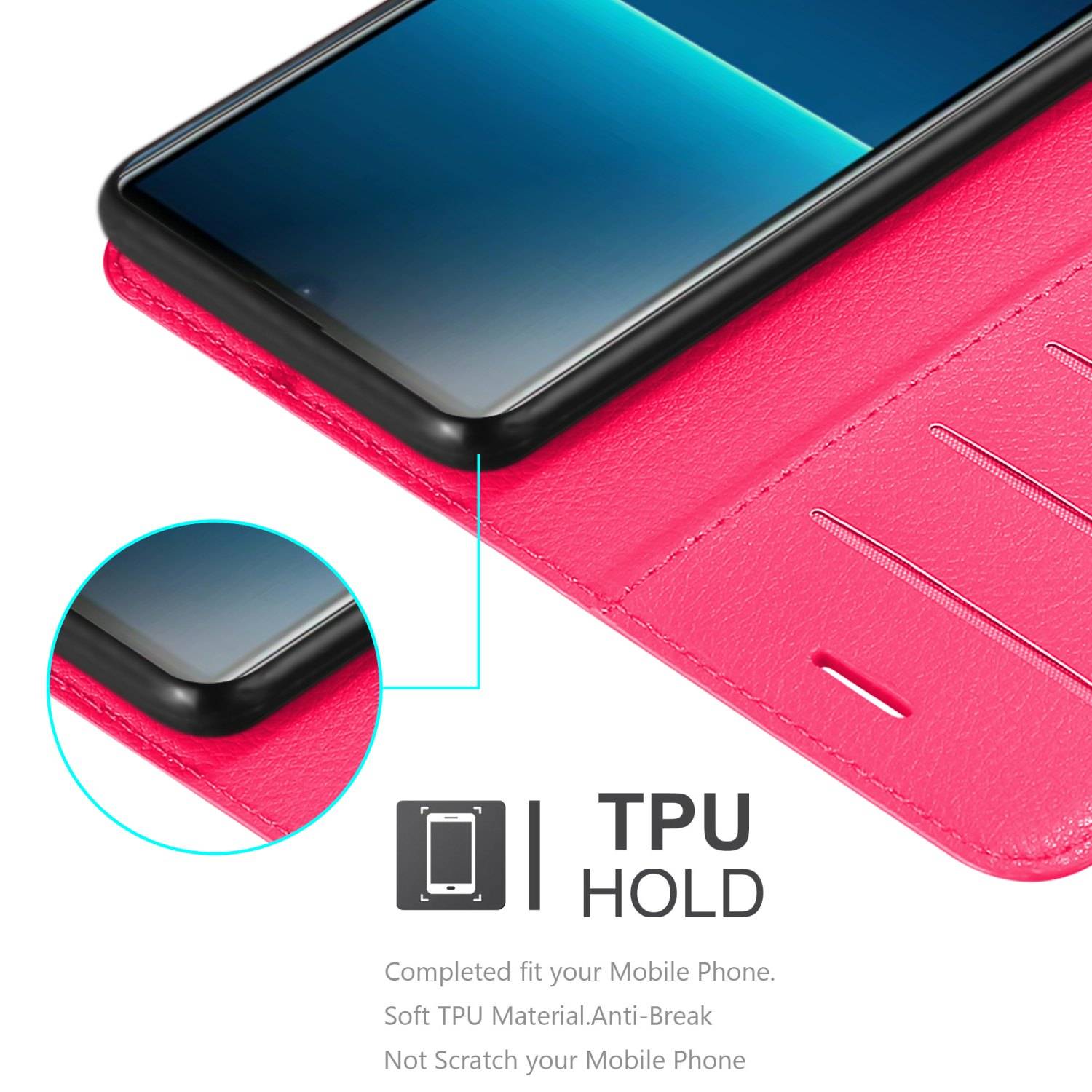 Cadorabo Hülle für Sony Xperia L4 Schutz Hülle in Rosa Handyhülle Etui Case Cover Magnetverschluss