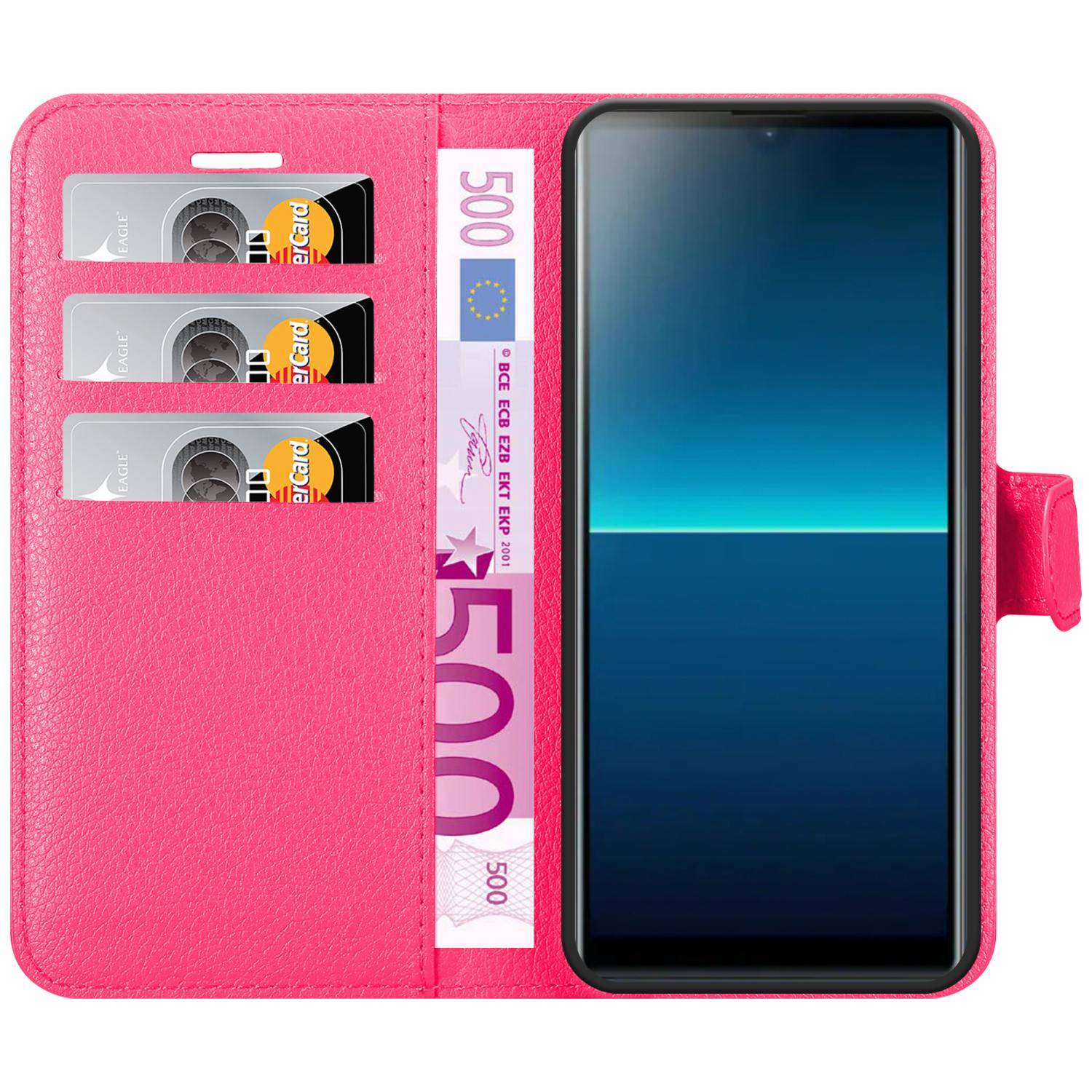 Cadorabo Hülle für Sony Xperia L4 Schutz Hülle in Rosa Handyhülle Etui Case Cover Magnetverschluss