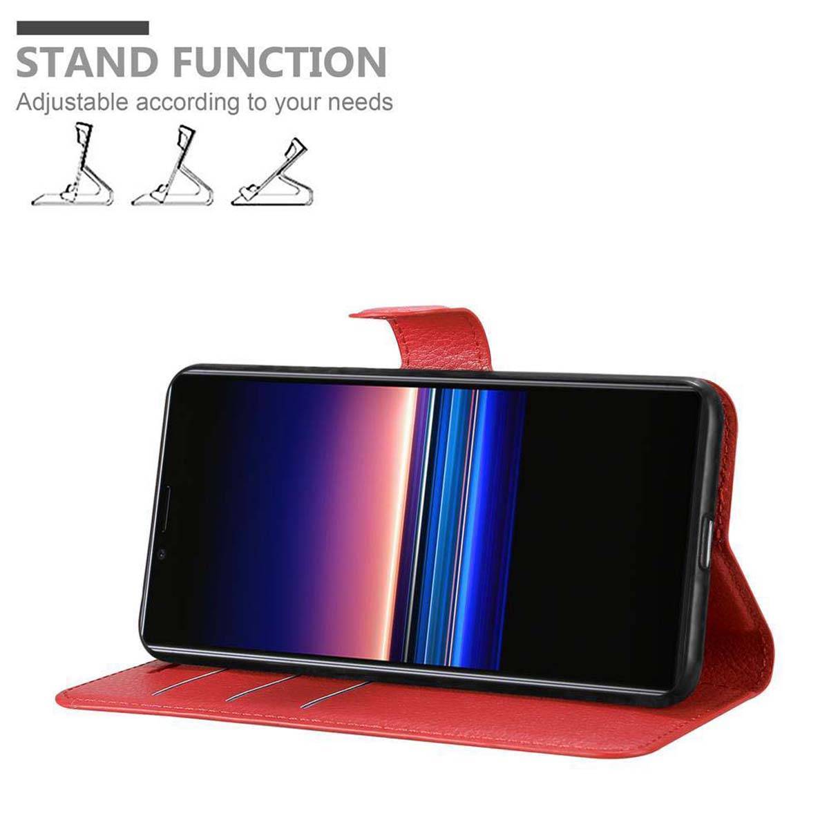 Cadorabo Hülle für Sony Xperia 1 / Xperia XZ4 Schutz Hülle in Rot Handyhülle Etui Case Cover Magnetverschluss