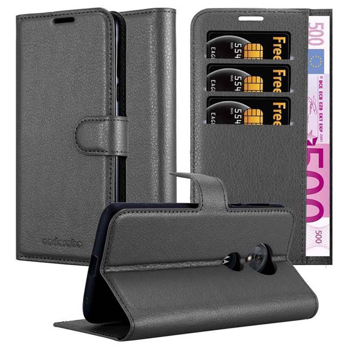Cadorabo Hülle für Motorola MOTO E5 / G6 PLAY Schutz Hülle in Schwarz Handyhülle Etui Case Cover Magnetverschluss
