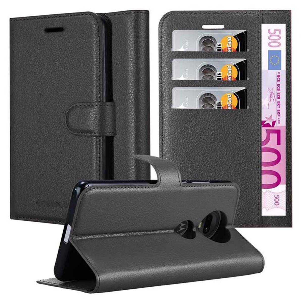 Cadorabo Hülle für Motorola MOTO G7 / G7 PLUS Schutz Hülle in Schwarz Handyhülle Etui Case Cover Magnetverschluss