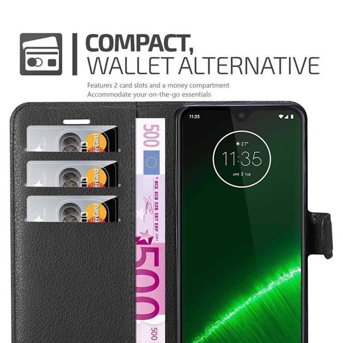 Cadorabo Hülle für Motorola MOTO G7 / G7 PLUS Schutz Hülle in Schwarz Handyhülle Etui Case Cover Magnetverschluss
