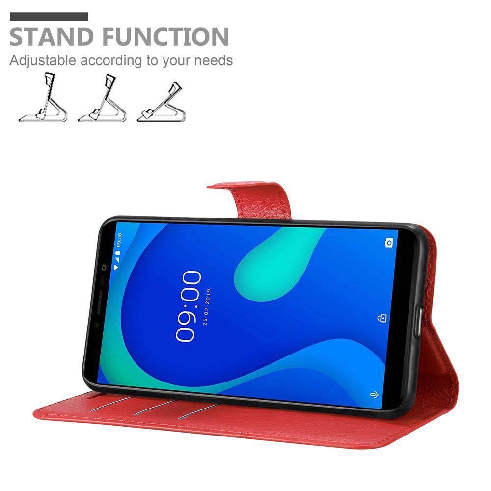 Cadorabo Hülle für WIKO Y80 Schutz Hülle in Rot Handyhülle Etui Case Cover Magnetverschluss