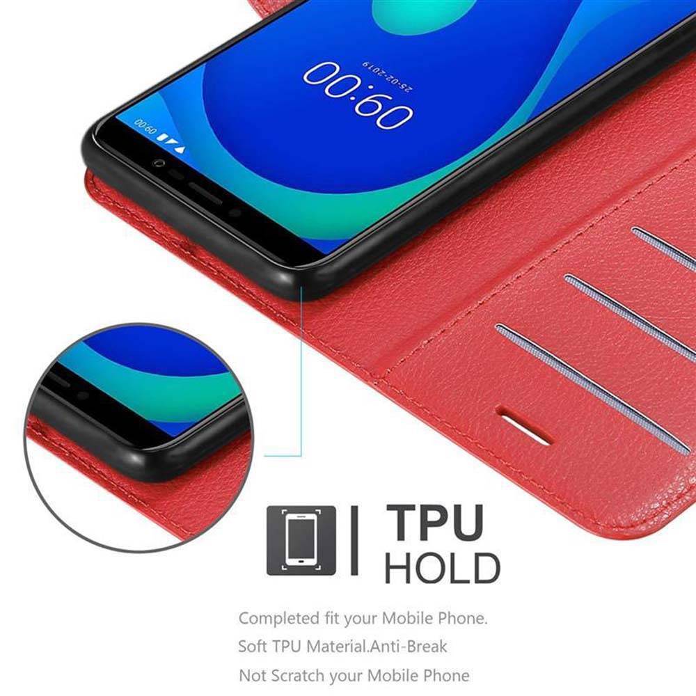 Cadorabo Hülle für WIKO Y80 Schutz Hülle in Rot Handyhülle Etui Case Cover Magnetverschluss