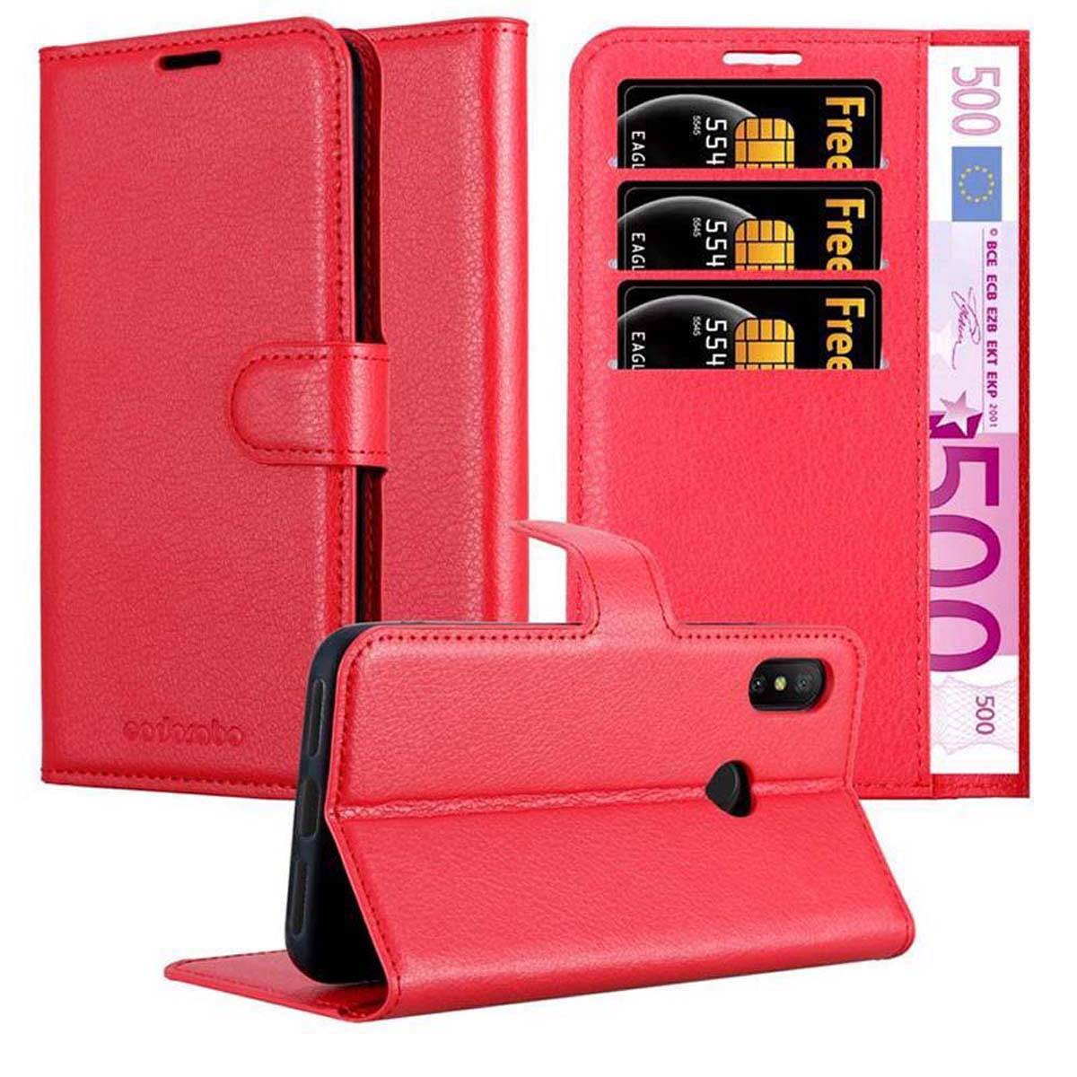 Cadorabo Hülle für Xiaomi Mi A2 LITE / RedMi 6 PRO Schutz Hülle in Rot Handyhülle Etui Case Cover Magnetverschluss
