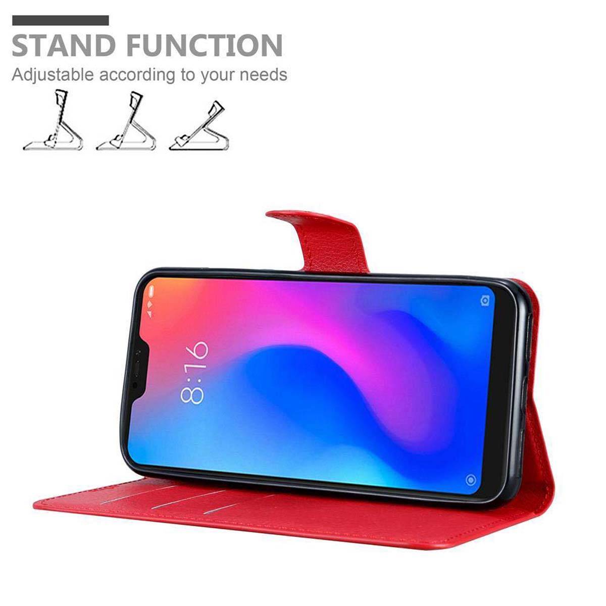 Cadorabo Hülle für Xiaomi Mi A2 LITE / RedMi 6 PRO Schutz Hülle in Rot Handyhülle Etui Case Cover Magnetverschluss