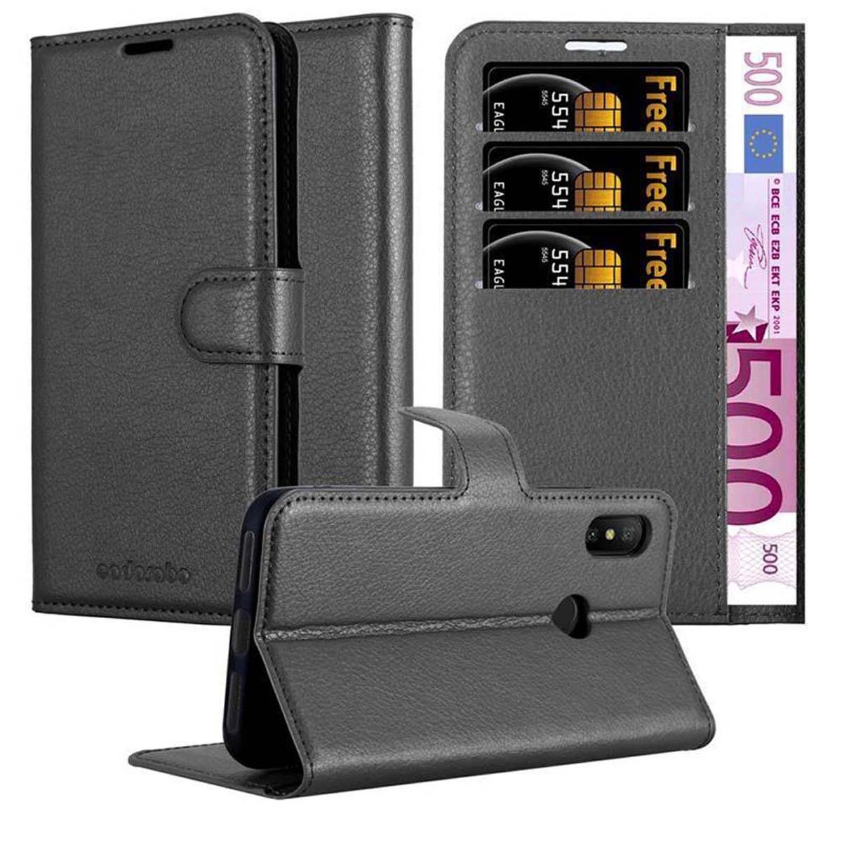 Cadorabo Hülle für Xiaomi Mi A2 LITE / RedMi 6 PRO Schutz Hülle in Schwarz Handyhülle Etui Case Cover Magnetverschluss