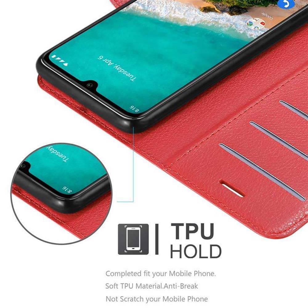 Cadorabo Hülle für Xiaomi Mi A3 Schutz Hülle in Rot Handyhülle Etui Case Cover Magnetverschluss