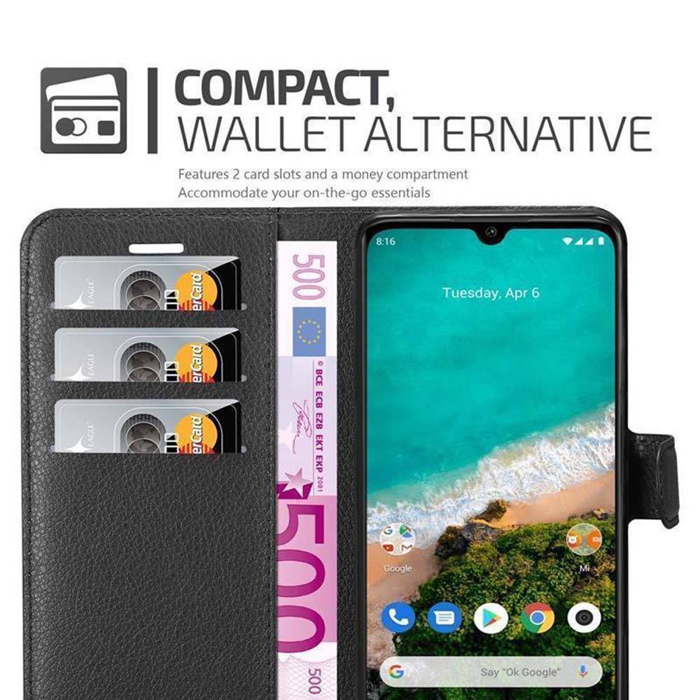 Cadorabo Hülle für Xiaomi Mi A3 Schutz Hülle in Schwarz Handyhülle Etui Case Cover Magnetverschluss
