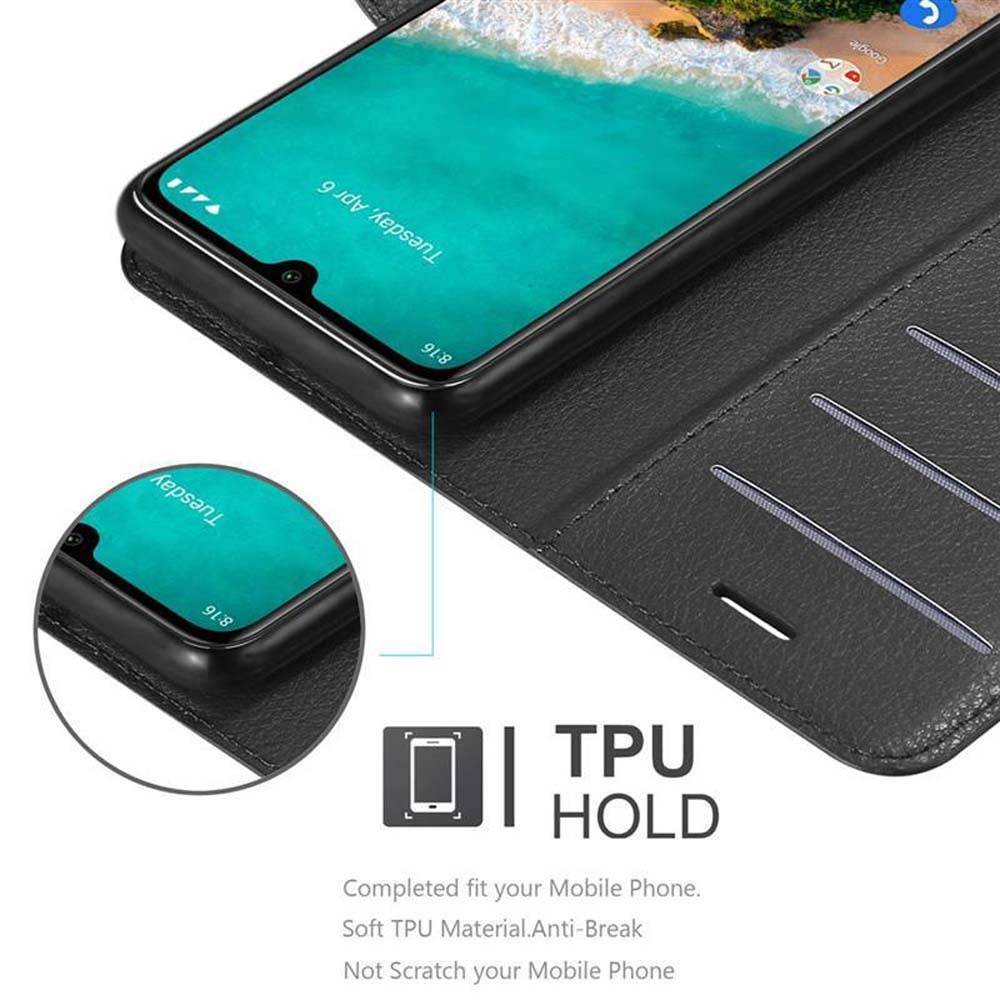 Cadorabo Hülle für Xiaomi Mi A3 Schutz Hülle in Schwarz Handyhülle Etui Case Cover Magnetverschluss