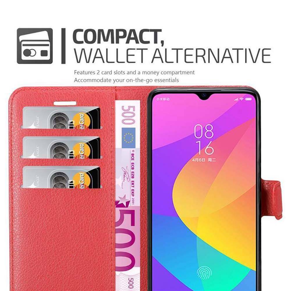 Cadorabo Hülle für Xiaomi Mi CC9 Schutz Hülle in Rot Handyhülle Etui Case Cover Magnetverschluss