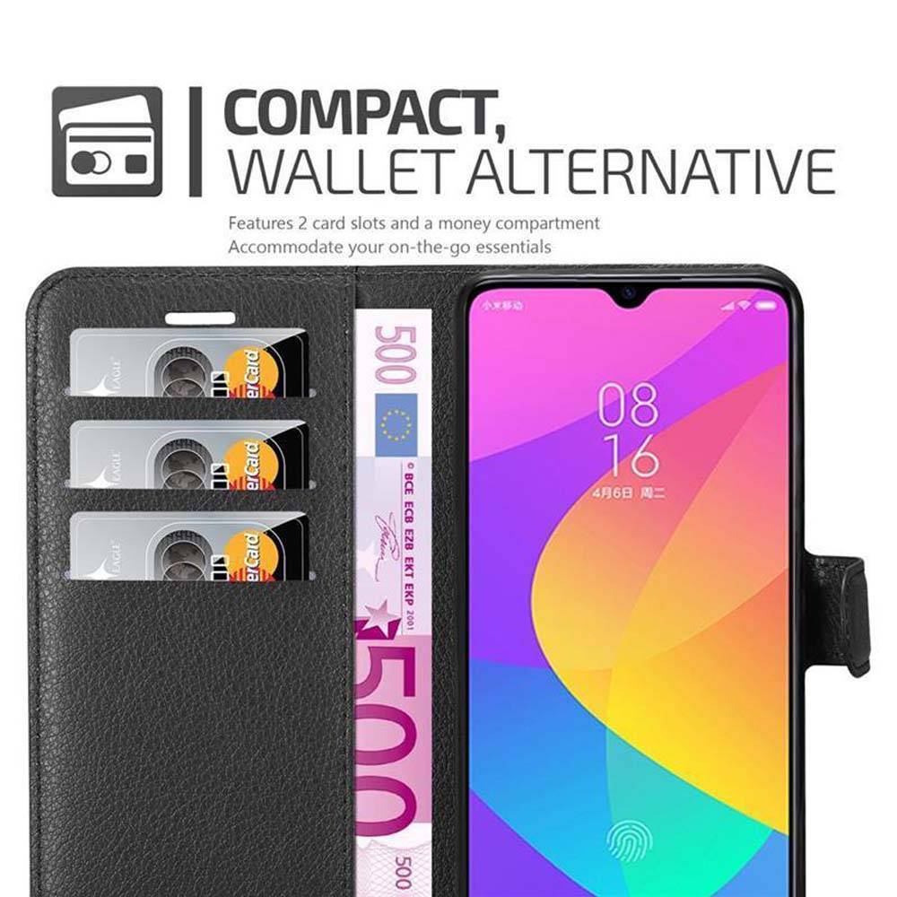Cadorabo Hülle für Xiaomi Mi CC9 Schutz Hülle in Schwarz Handyhülle Etui Case Cover Magnetverschluss