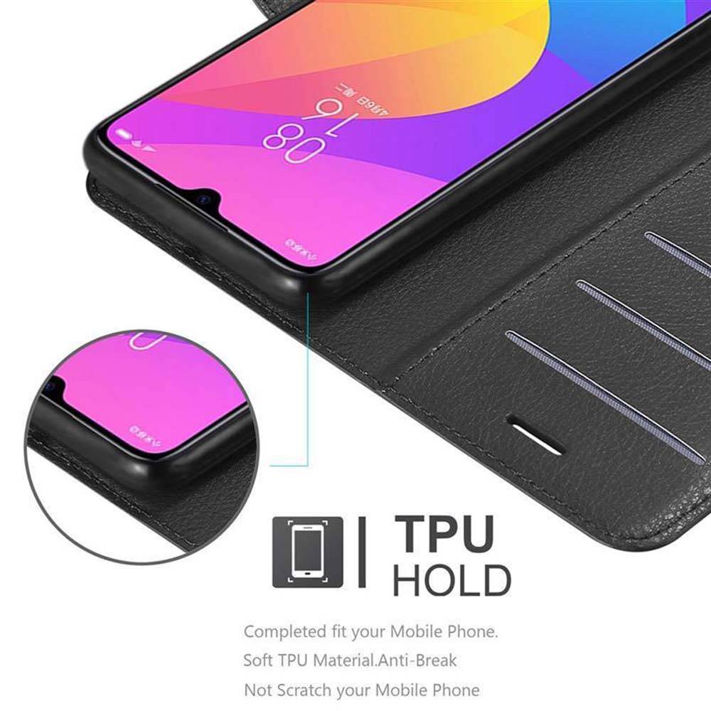 Cadorabo Hülle für Xiaomi Mi CC9 Schutz Hülle in Schwarz Handyhülle Etui Case Cover Magnetverschluss