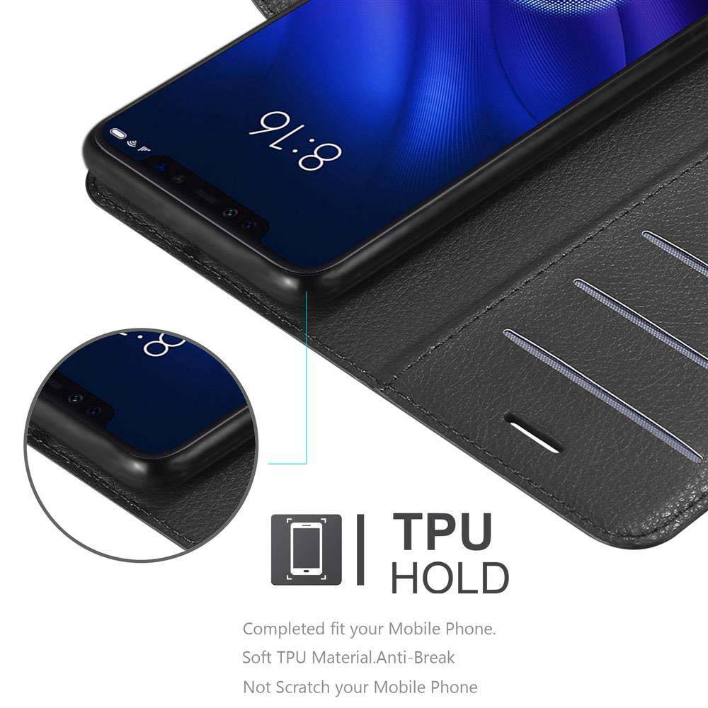 Cadorabo Hülle für Xiaomi Mi 8 PRO Schutz Hülle in Schwarz Handyhülle Etui Case Cover Magnetverschluss