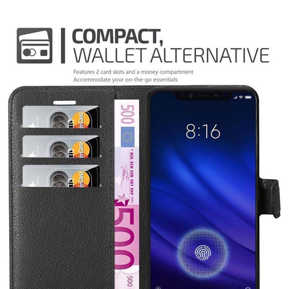 Cadorabo Hülle für Xiaomi Mi 8 PRO Schutz Hülle in Schwarz Handyhülle Etui Case Cover Magnetverschluss
