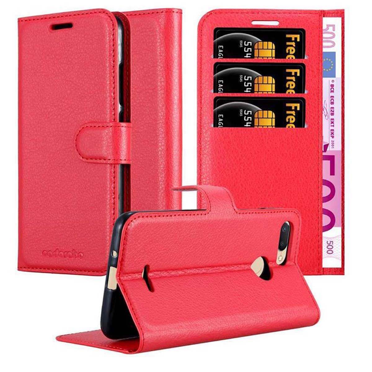Cadorabo Hülle für Xiaomi RedMi 6 Schutz Hülle in Rot Handyhülle Etui Case Cover Magnetverschluss