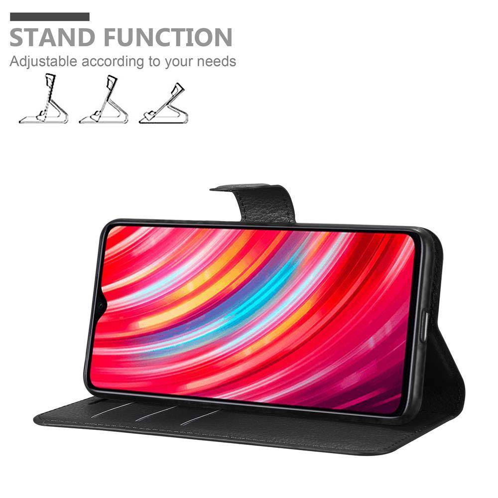 Cadorabo Hülle für Xiaomi RedMi NOTE 8 PRO Schutz Hülle in Schwarz Handyhülle Etui Case Cover Magnetverschluss