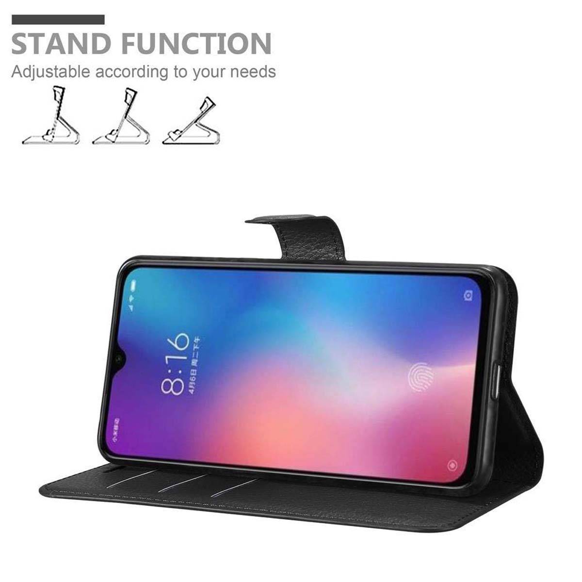 Cadorabo Hülle für Xiaomi Mi 9 Schutz Hülle in Schwarz Handyhülle Etui Case Cover Magnetverschluss