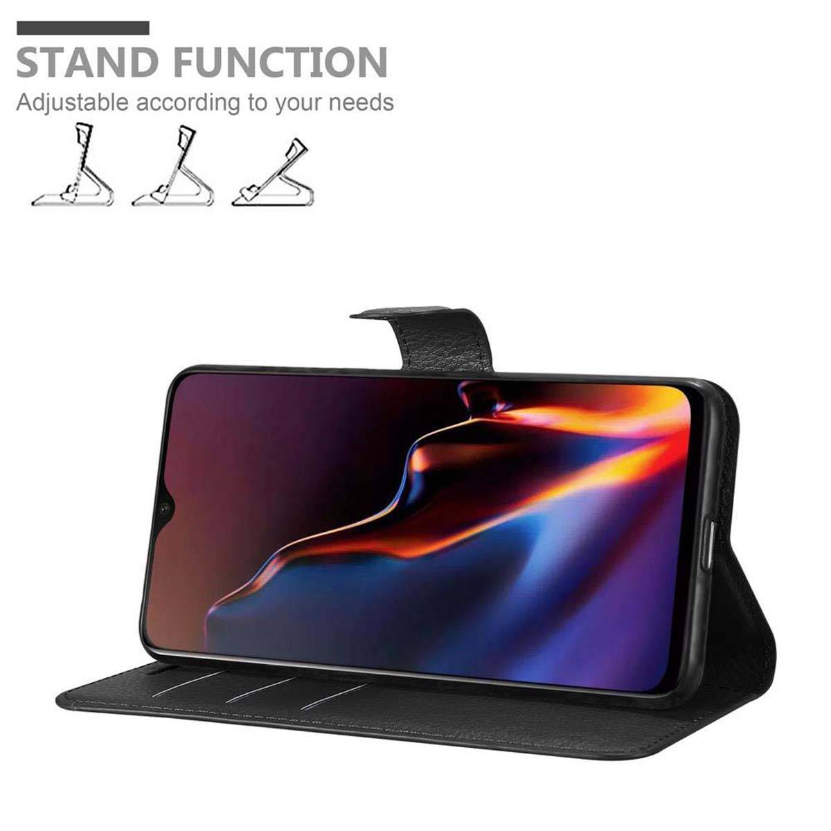 Cadorabo Hülle für OnePlus 7 Schutz Hülle in Schwarz Handyhülle Etui Case Cover Magnetverschluss