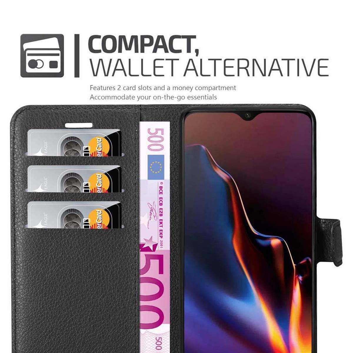 Cadorabo Hülle für OnePlus 7 Schutz Hülle in Schwarz Handyhülle Etui Case Cover Magnetverschluss