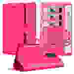 Cadorabo Hülle für OnePlus 8 Schutz Hülle in Pink Handyhülle Etui Case Cover Magnetverschluss