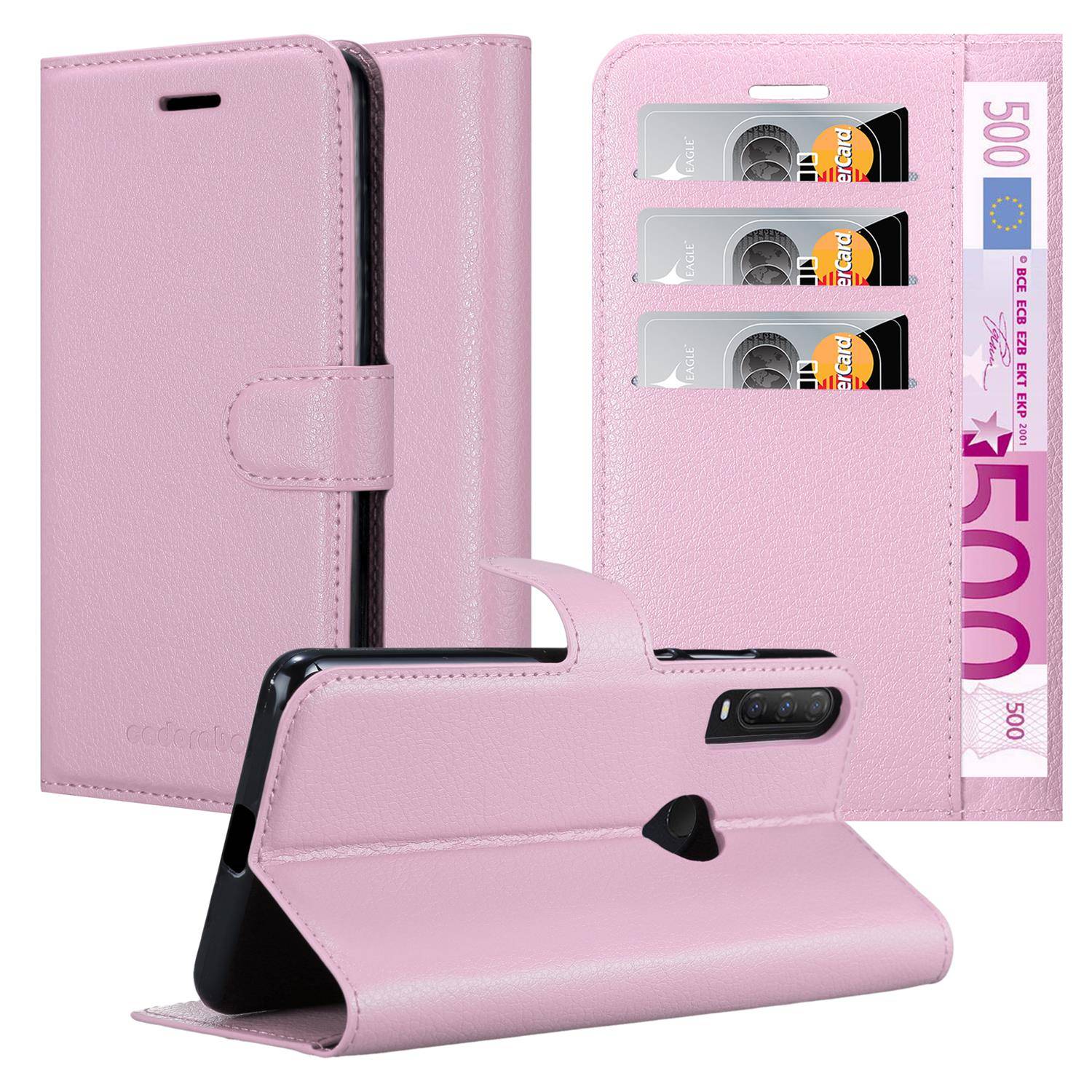 Cadorabo Hülle für Alcatel 1S 2020 Schutz Hülle in Rosa Handyhülle Etui Case Cover Magnetverschluss