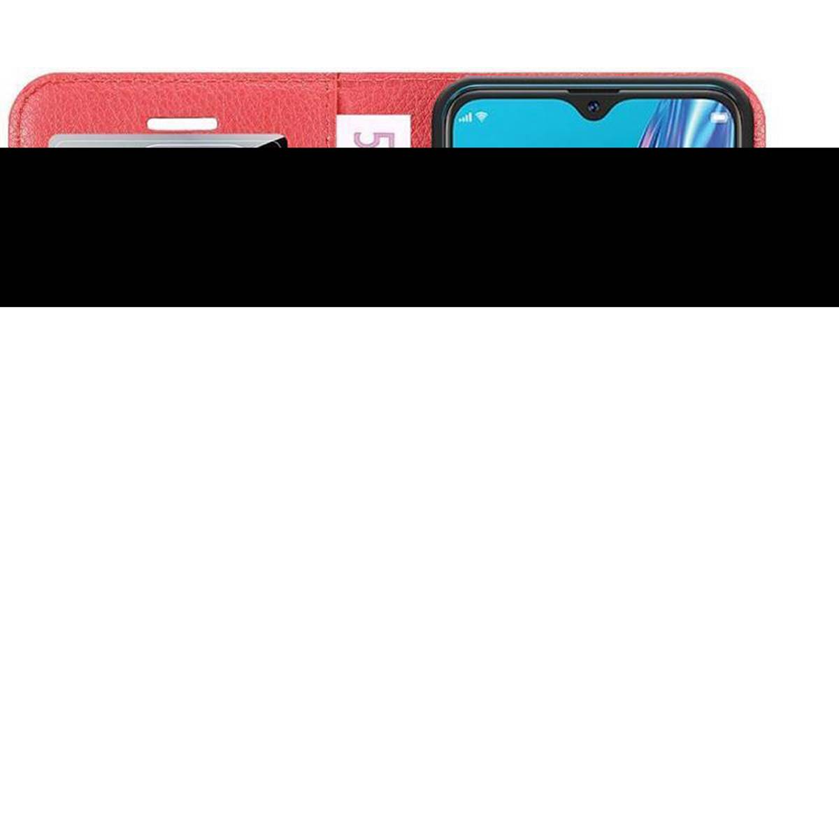 Cadorabo Hülle für Oppo A12 Schutz Hülle in Rot Handyhülle Etui Case Cover Magnetverschluss