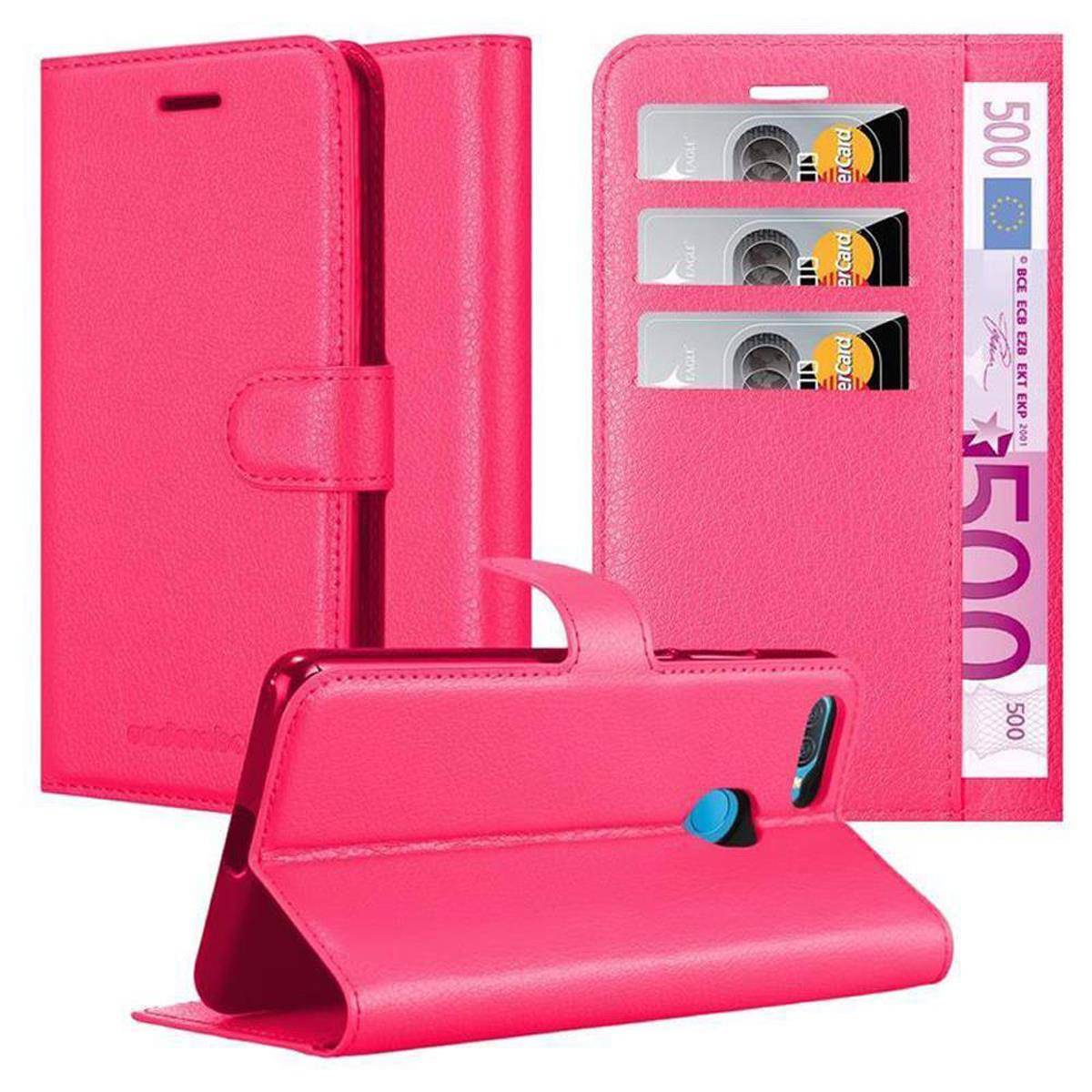 Cadorabo Hülle für Oppo A12 Schutz Hülle in Pink Handyhülle Etui Case Cover Magnetverschluss