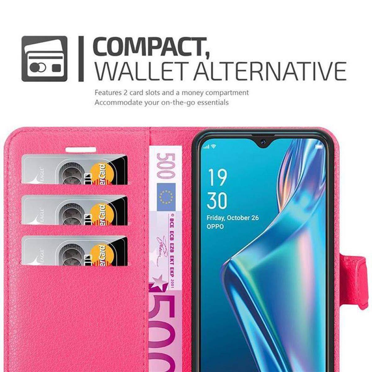Cadorabo Hülle für Oppo A12 Schutz Hülle in Pink Handyhülle Etui Case Cover Magnetverschluss