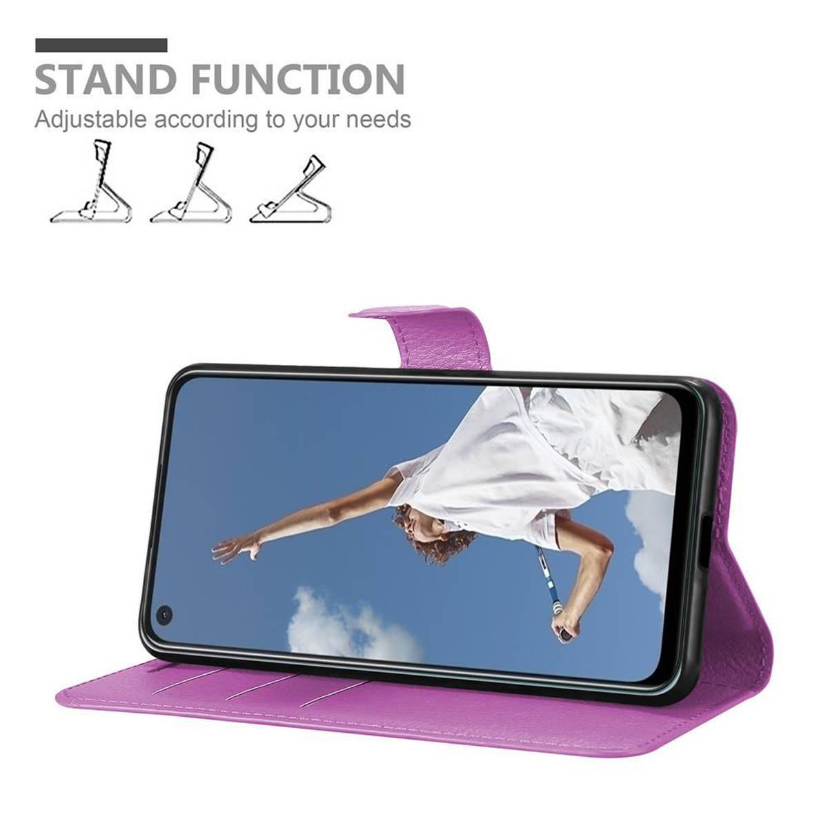 Cadorabo Hülle für Oppo A52 Schutz Hülle in Lila Handyhülle Etui Case Cover Magnetverschluss