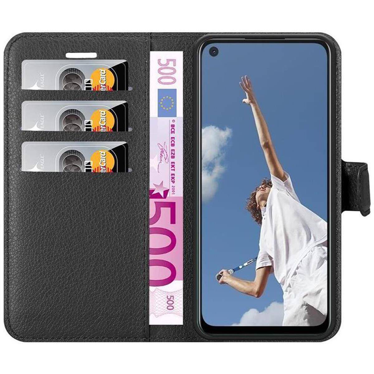 Cadorabo Hülle für Oppo A52 Schutz Hülle in Schwarz Handyhülle Etui Case Cover Magnetverschluss