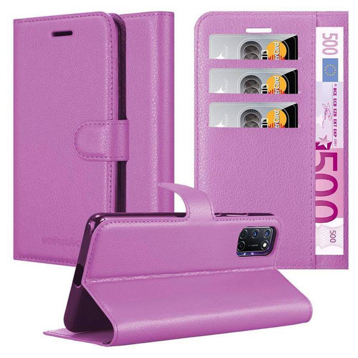 Cadorabo Hülle für Oppo A72 Schutz Hülle in Lila Handyhülle Etui Case Cover Magnetverschluss