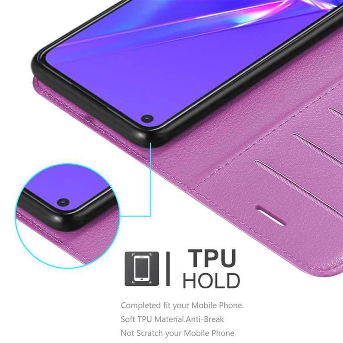 Cadorabo Hülle für Oppo A72 Schutz Hülle in Lila Handyhülle Etui Case Cover Magnetverschluss
