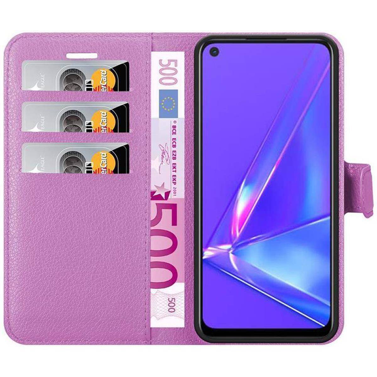 Cadorabo Hülle für Oppo A72 Schutz Hülle in Lila Handyhülle Etui Case Cover Magnetverschluss