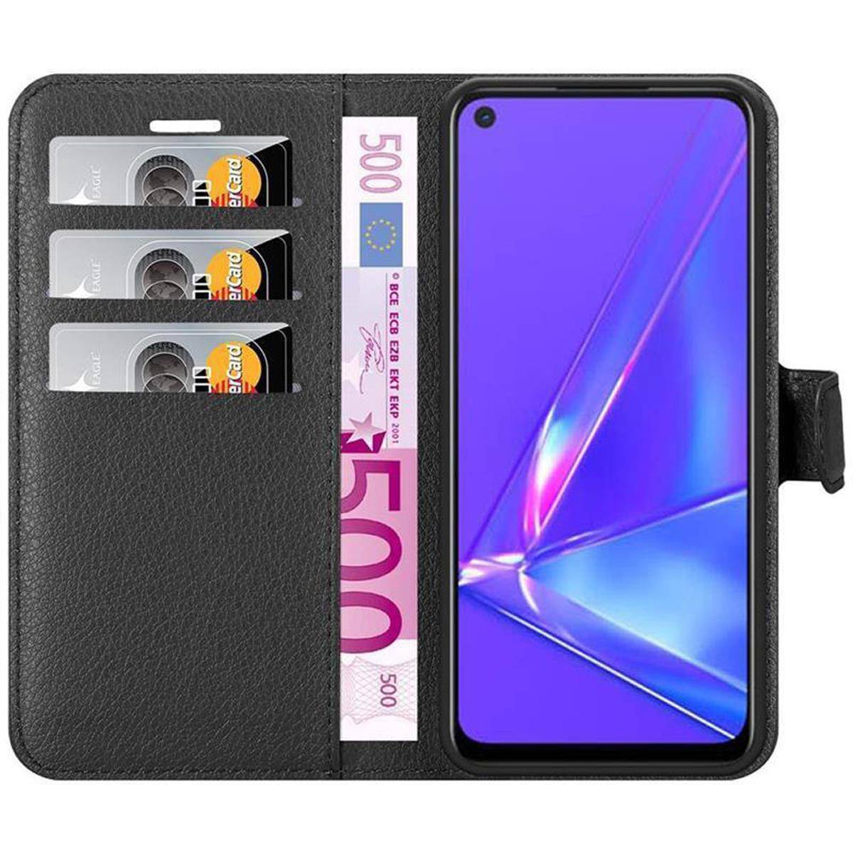 Cadorabo Hülle für Oppo A72 Schutz Hülle in Schwarz Handyhülle Etui Case Cover Magnetverschluss
