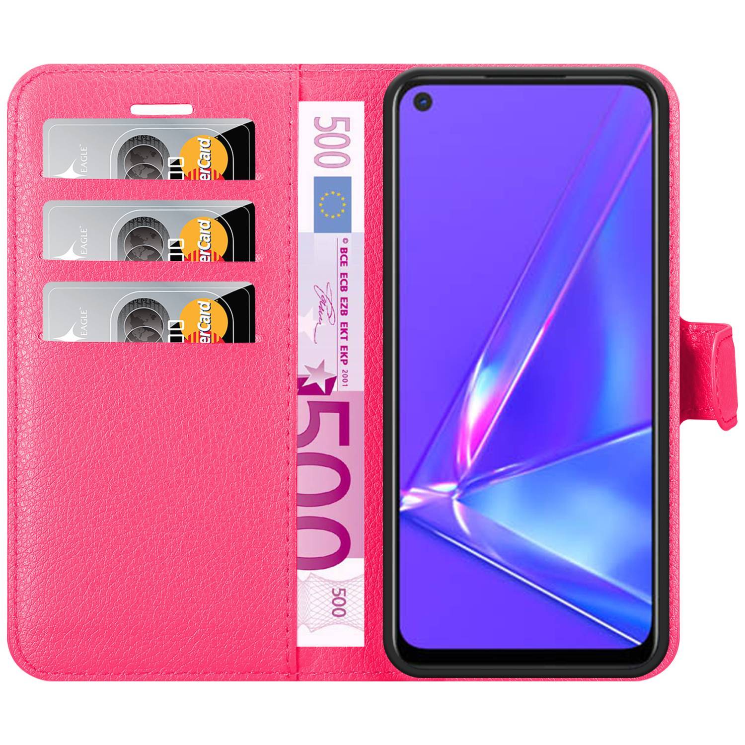 Cadorabo Hülle für Oppo A72 Schutz Hülle in Rosa Handyhülle Etui Case Cover Magnetverschluss