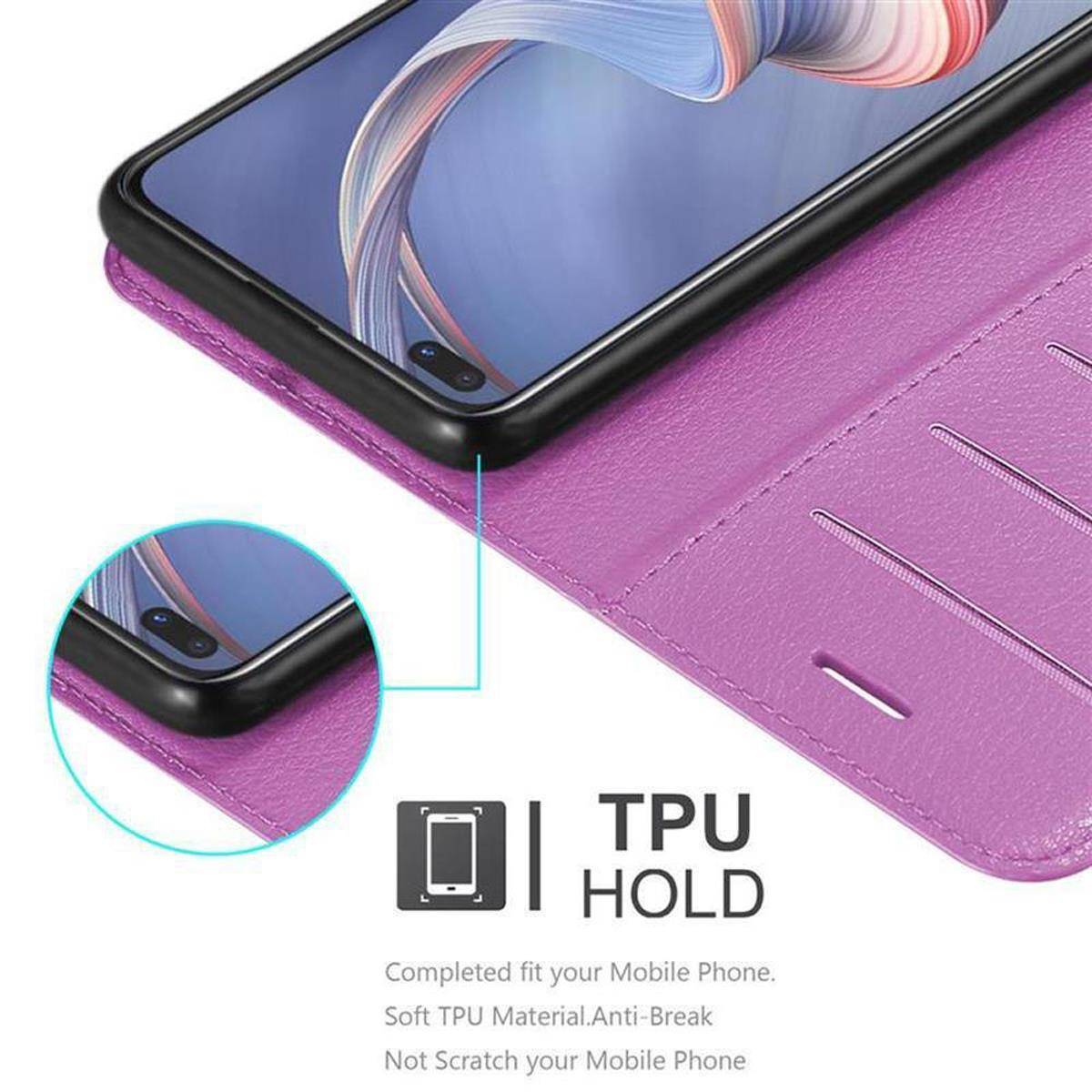 Cadorabo Hülle für Oppo A92s Schutz Hülle in Lila Handyhülle Etui Case Cover Magnetverschluss