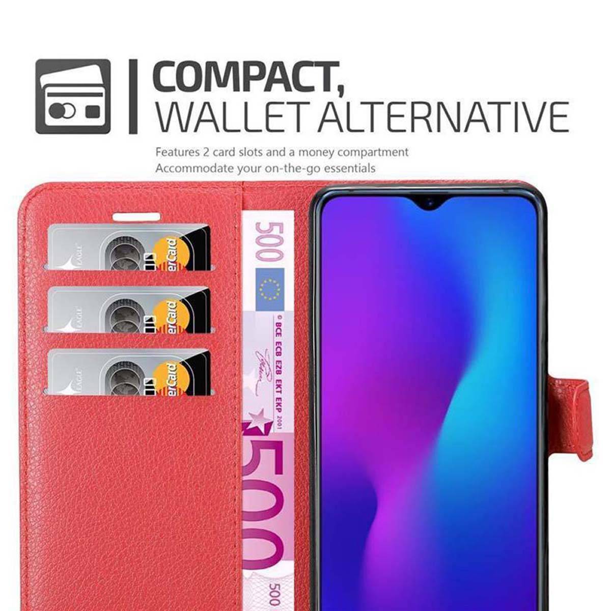 Cadorabo Hülle für Oppo R17 Schutz Hülle in Rot Handyhülle Etui Case Cover Magnetverschluss