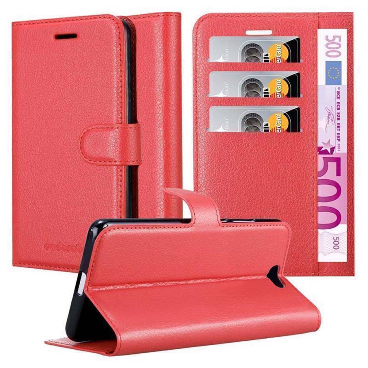 Cadorabo Hülle für Oppo FIND X Schutz Hülle in Rot Handyhülle Etui Case Cover Magnetverschluss