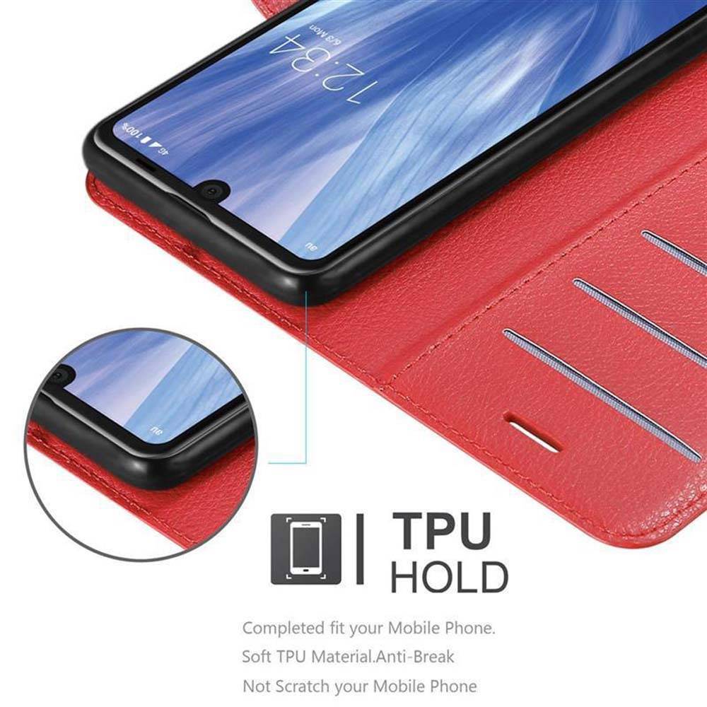 Cadorabo Hülle für Sharp Aquos R3 Schutz Hülle in Rot Handyhülle Etui Case Cover Magnetverschluss