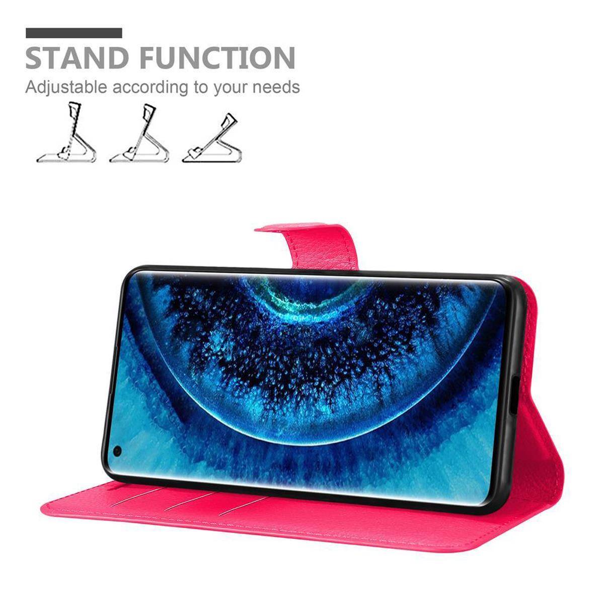 Cadorabo Hülle für Oppo FIND X2 Schutz Hülle in Pink Handyhülle Etui Case Cover Magnetverschluss