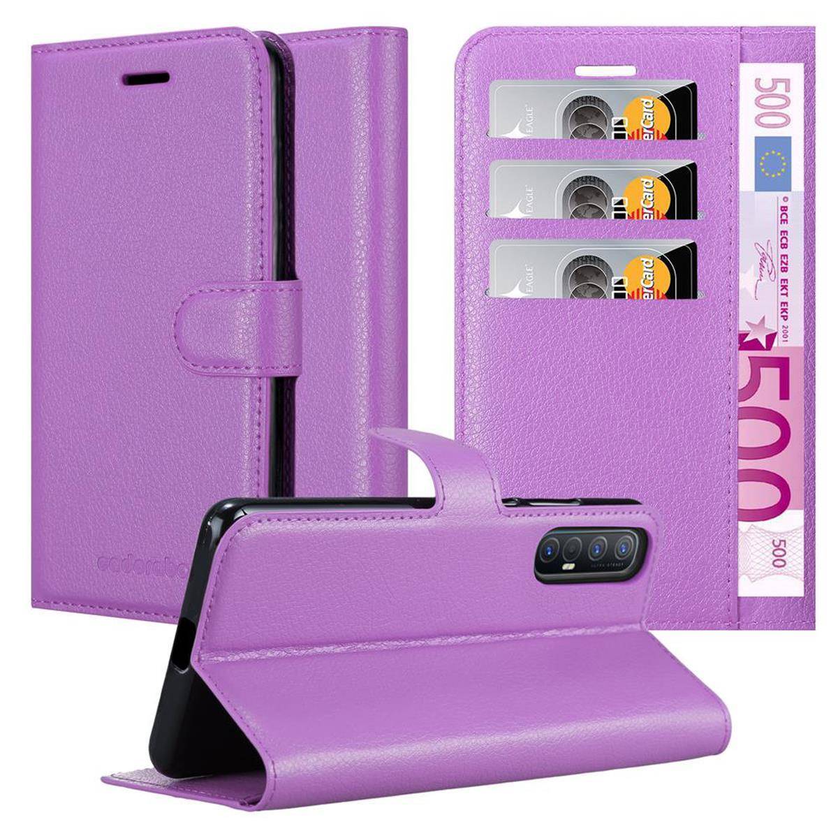 Cadorabo Hülle für Oppo FIND X2 NEO Schutz Hülle in Lila Handyhülle Etui Case Cover Magnetverschluss