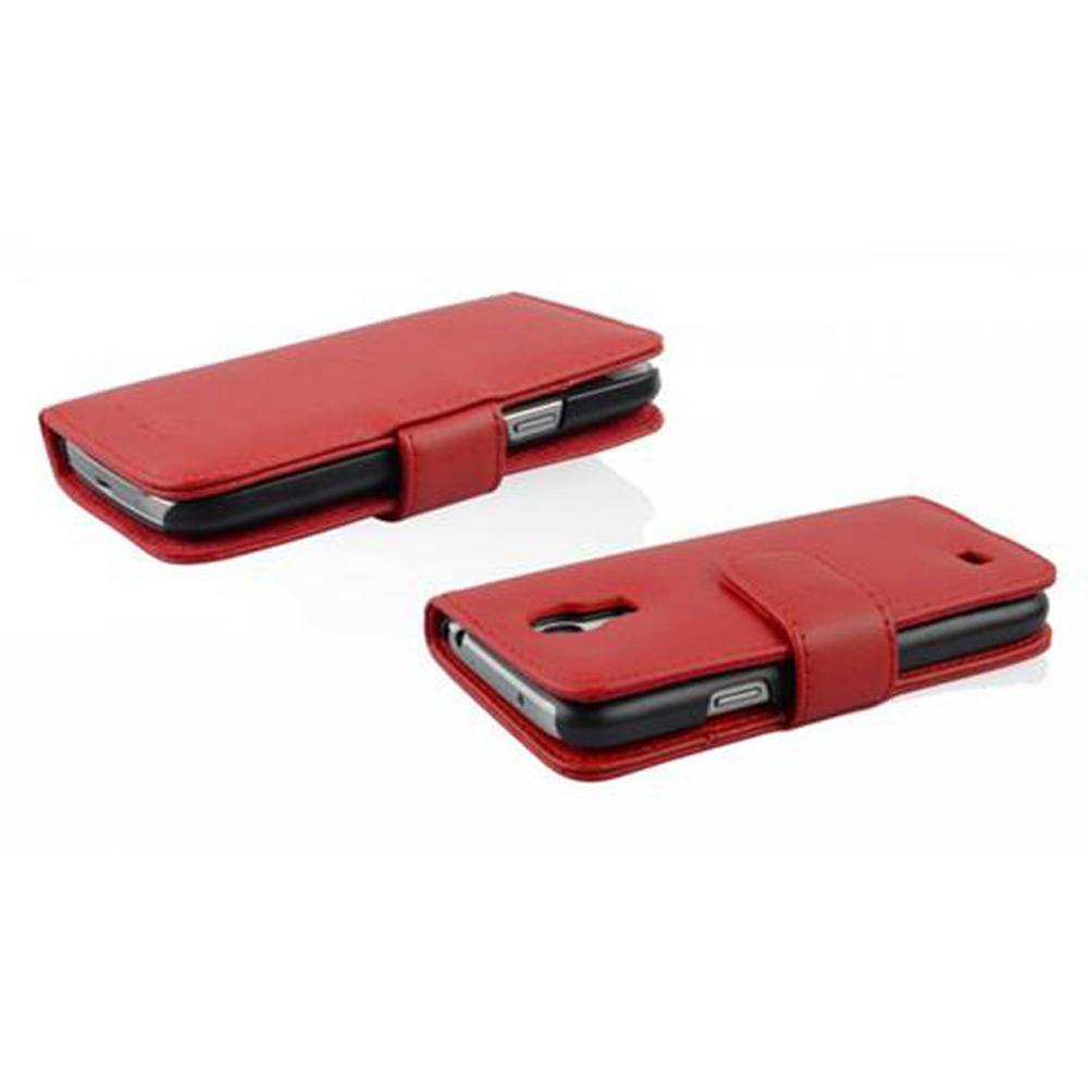Cadorabo Hülle für Samsung Galaxy S4 MINI Schutz Hülle in Rot Handy Schutzhülle Book Case Etui Cover