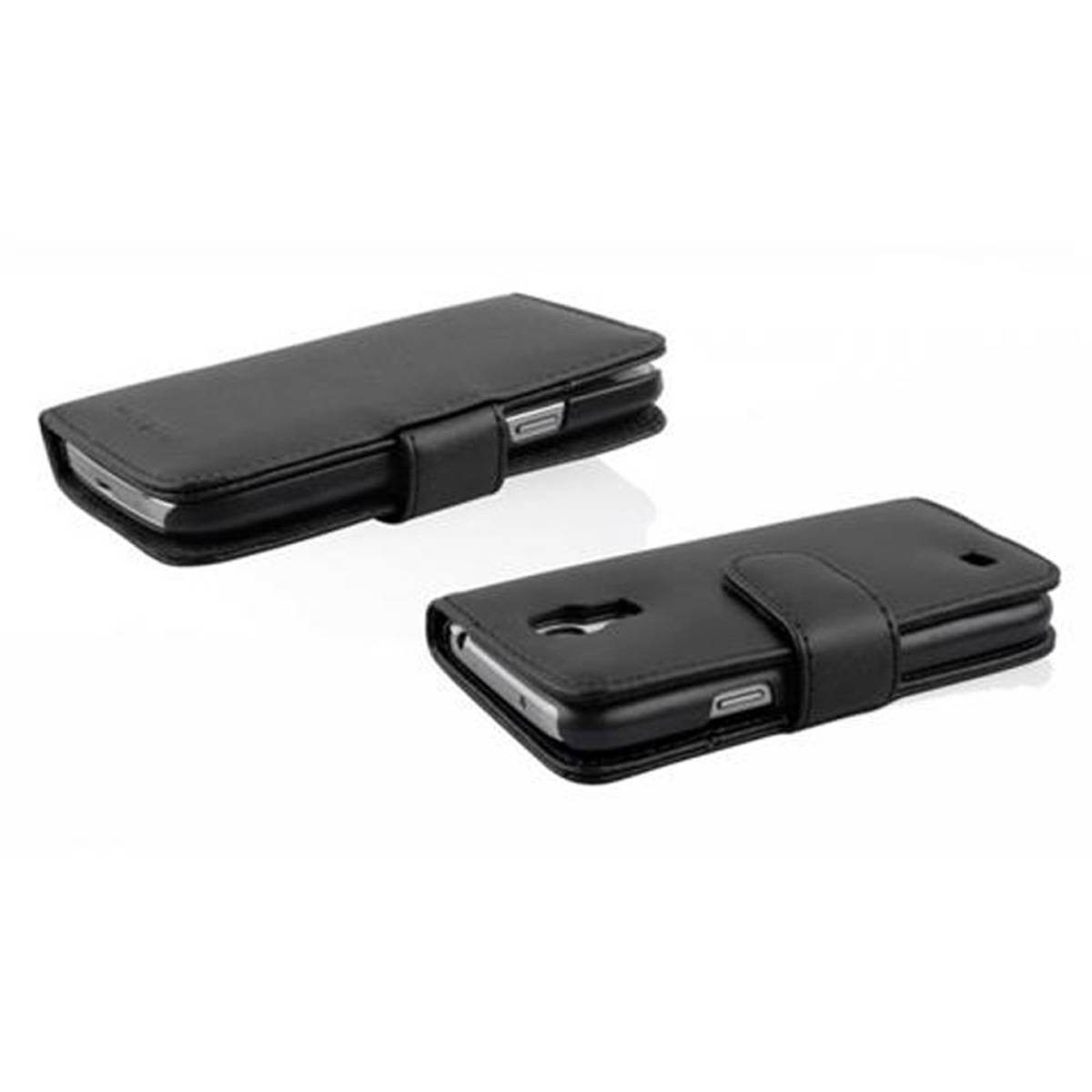 Cadorabo Hülle für Samsung Galaxy S4 MINI Schutz Hülle in Schwarz Handy Schutzhülle Book Case Etui Cover