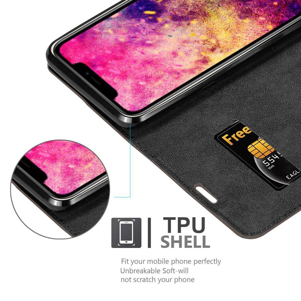 Cadorabo Hülle für Apple iPhone 12 / 12 PRO Schutz Hülle in Braun Handyhülle Etui Case Cover Magnetverschluss