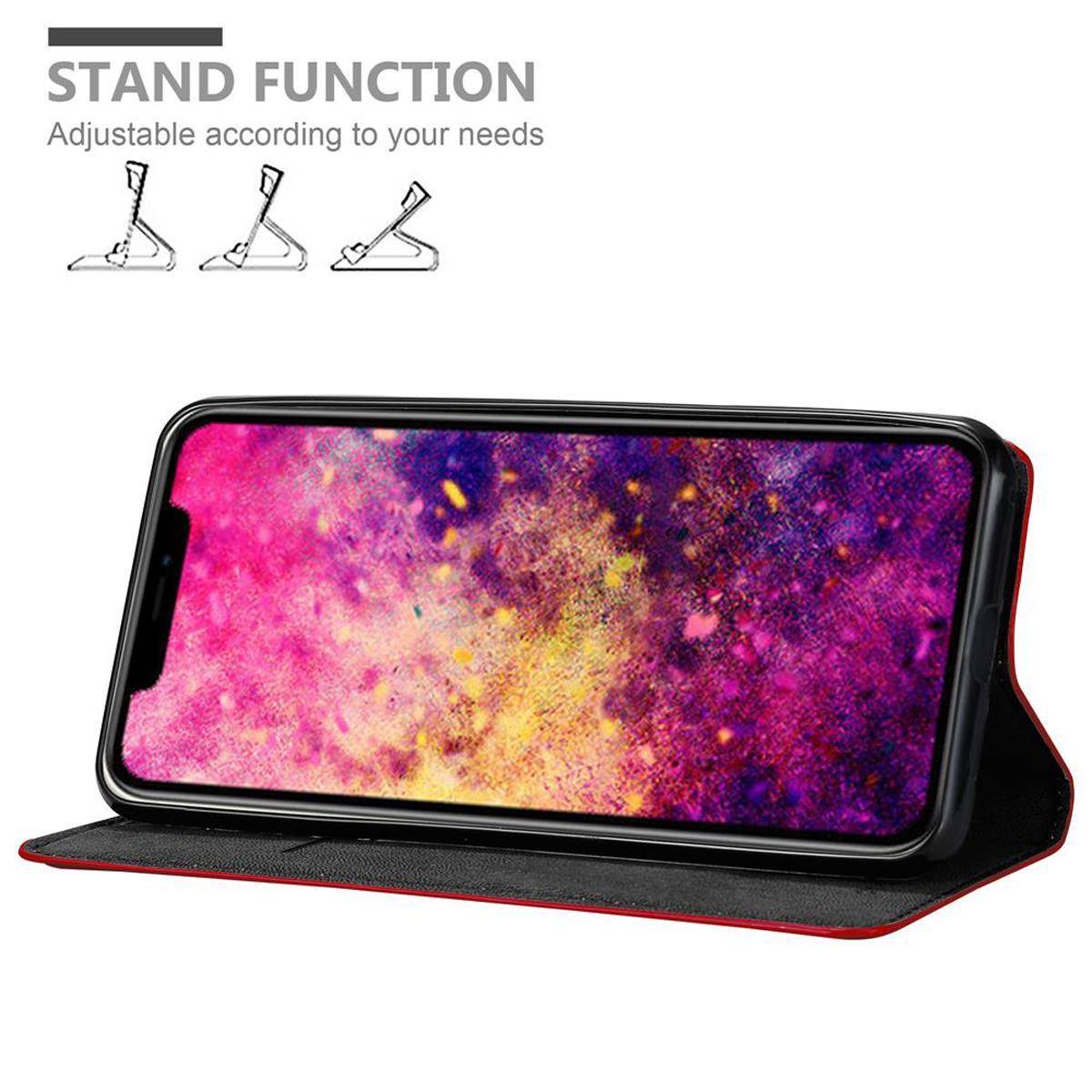 Cadorabo Hülle für Apple iPhone 12 PRO MAX Schutz Hülle in Rot Handyhülle Etui Case Cover Magnetverschluss