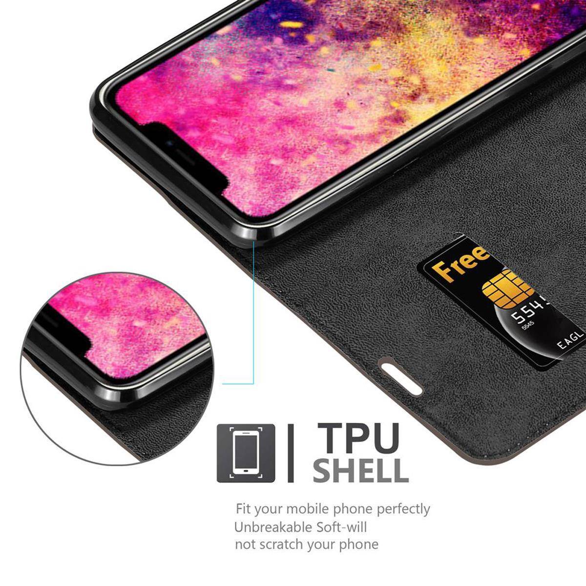 Cadorabo Hülle für Apple iPhone 12 PRO MAX Schutz Hülle in Braun Handyhülle Etui Case Cover Magnetverschluss