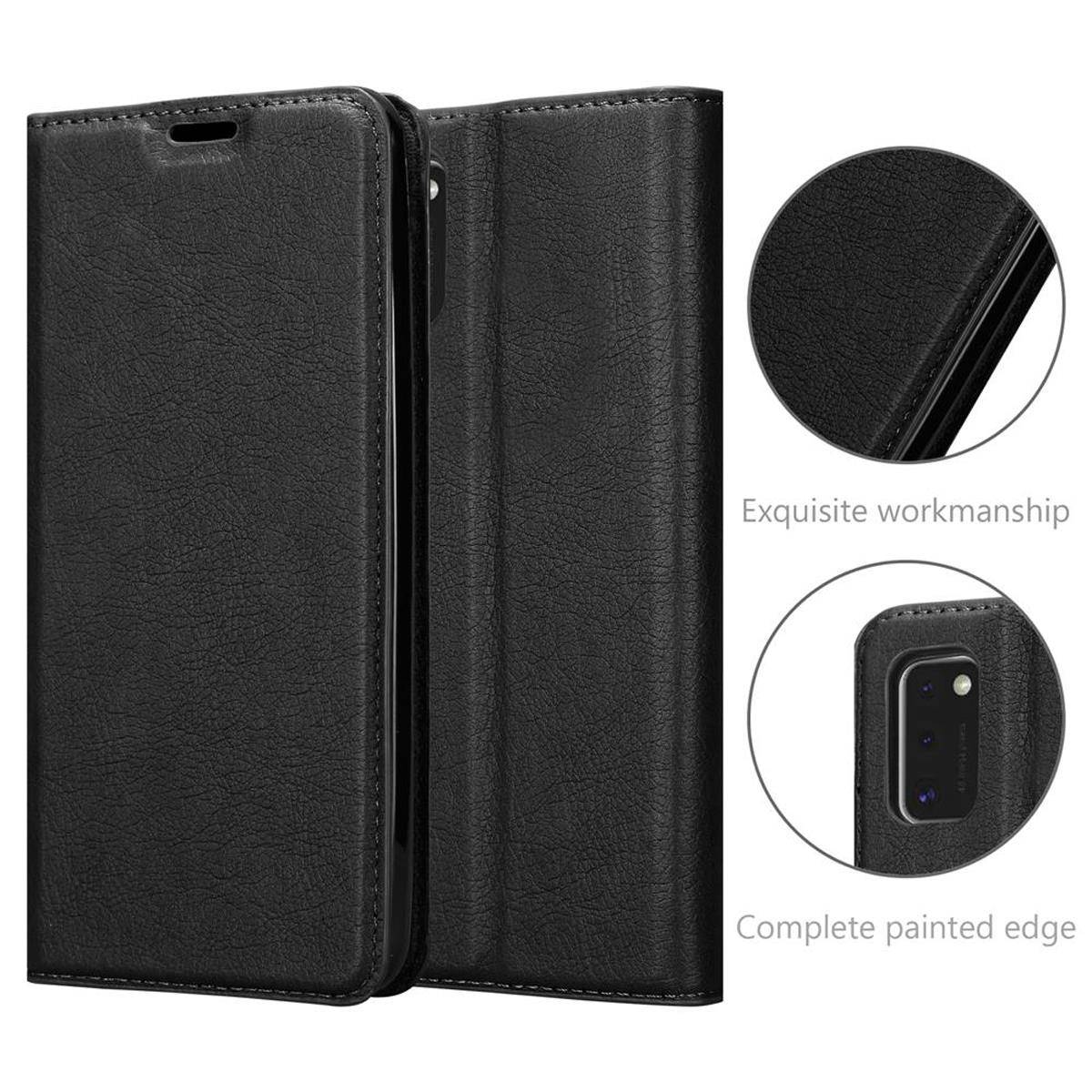 Cadorabo Hülle für Samsung Galaxy A41 Schutz Hülle in Schwarz Handyhülle Etui Case Cover Magnetverschluss