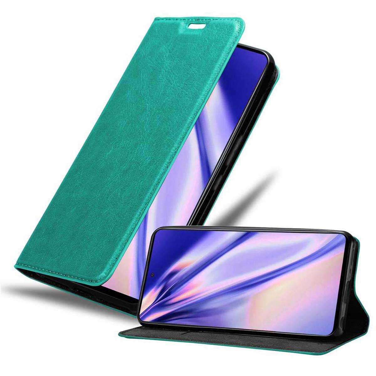 Cadorabo Hülle für Samsung Galaxy A51 4G / M40s Schutz Hülle in Türkis Handyhülle Etui Case Cover Magnetverschluss
