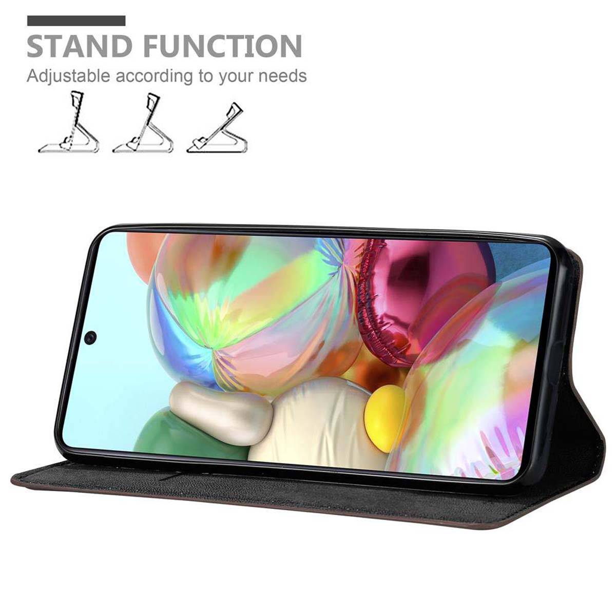 Cadorabo Hülle für Samsung Galaxy A71 4G Schutz Hülle in Braun Handyhülle Etui Case Cover Magnetverschluss